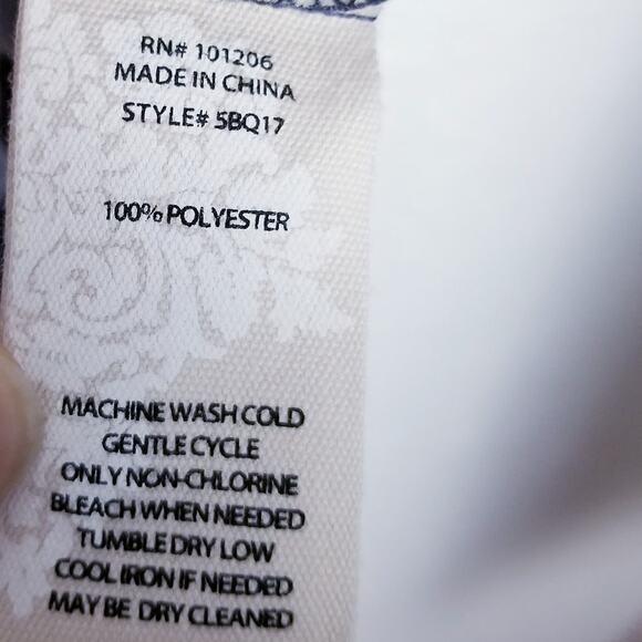 SOFT SURROUNDINGS Size 1X Blues Floral Chiffon Pullover Tunic Roll Tab Sleeves - Picture 5 of 5